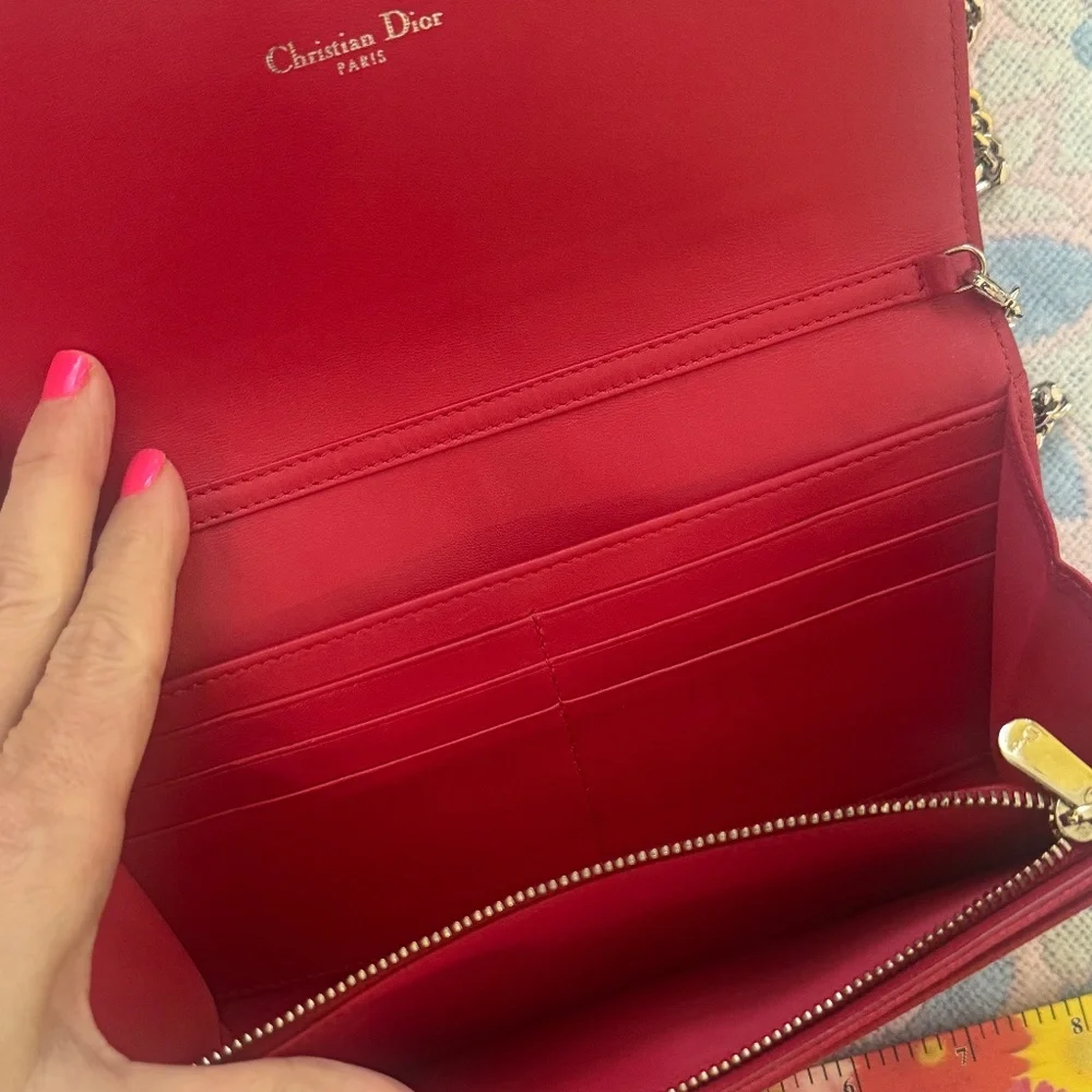 Authentic Christian Dior *Croisier* WOC Crossbody Bag Grained Calfskin Diorama - Picture 2 of 11